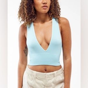 BDG Urban OutfittersJosie Ribbed Sleeveless Cropped top Blue